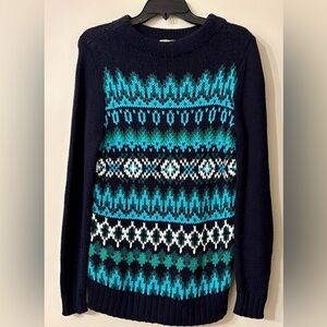 Talbots Navy and Teal Knit Sweater